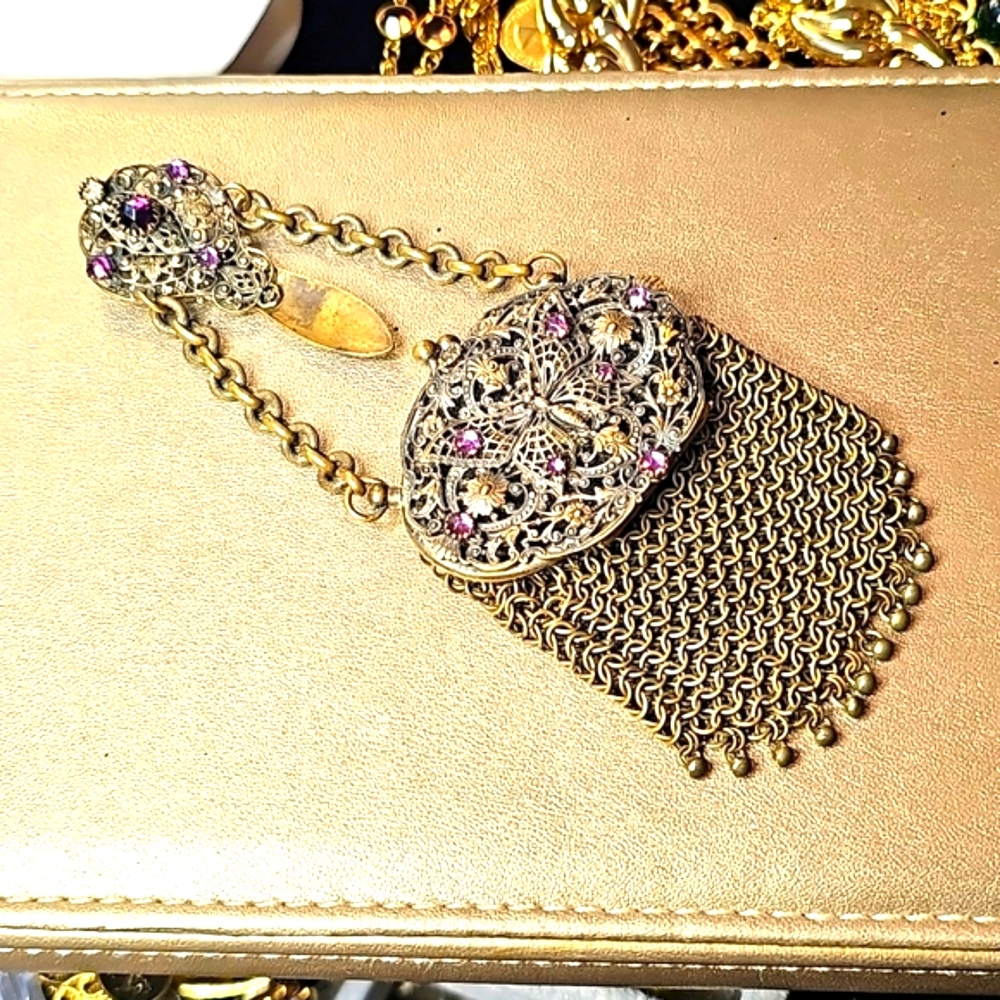 Victorian Mesh Filigree Chatelaine